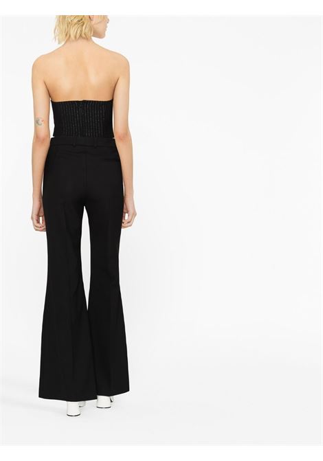 Top crop gessato con decorazione in nero - donna ALESSANDRA RICH | FAB3215F3803930
